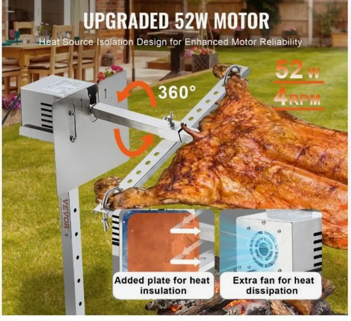 46" Electric BBQ Rotisserie Grill Kit - Image 2