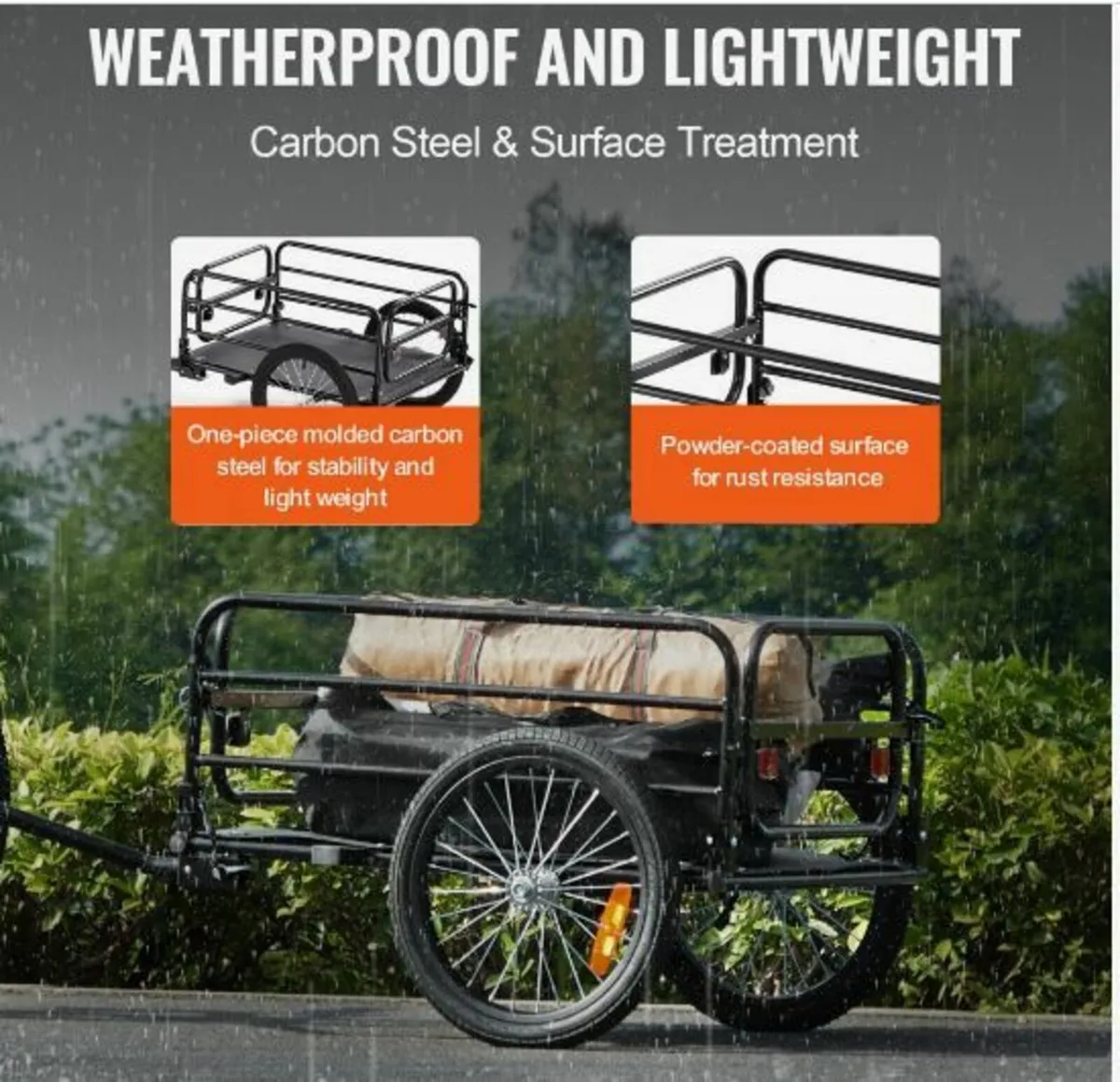 Bike Cargo Trailer, 72.5 kg Load Capacity - Image 4