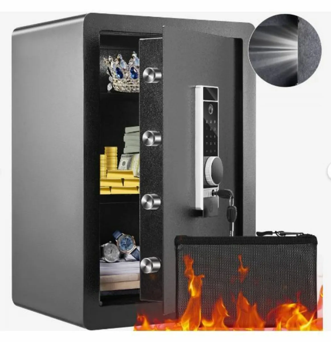 Safe, 2.2 Cubic Feet Home Safe, Steel Security - Image 1