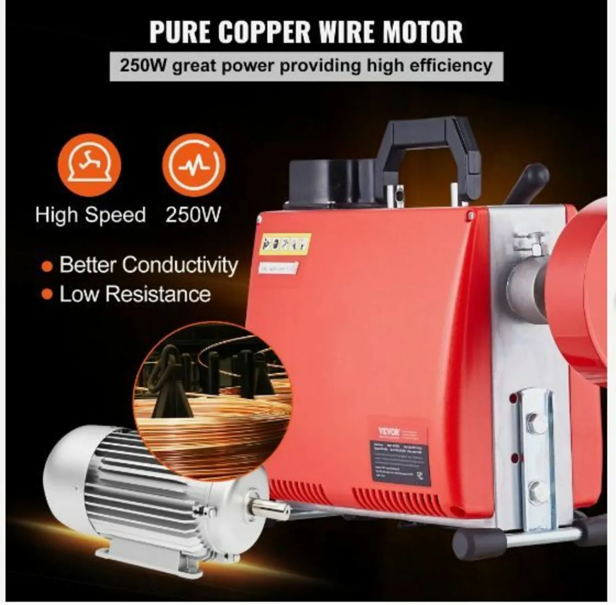 Drain Cleaner Machine 66FT x 5/8" 250W - Image 2