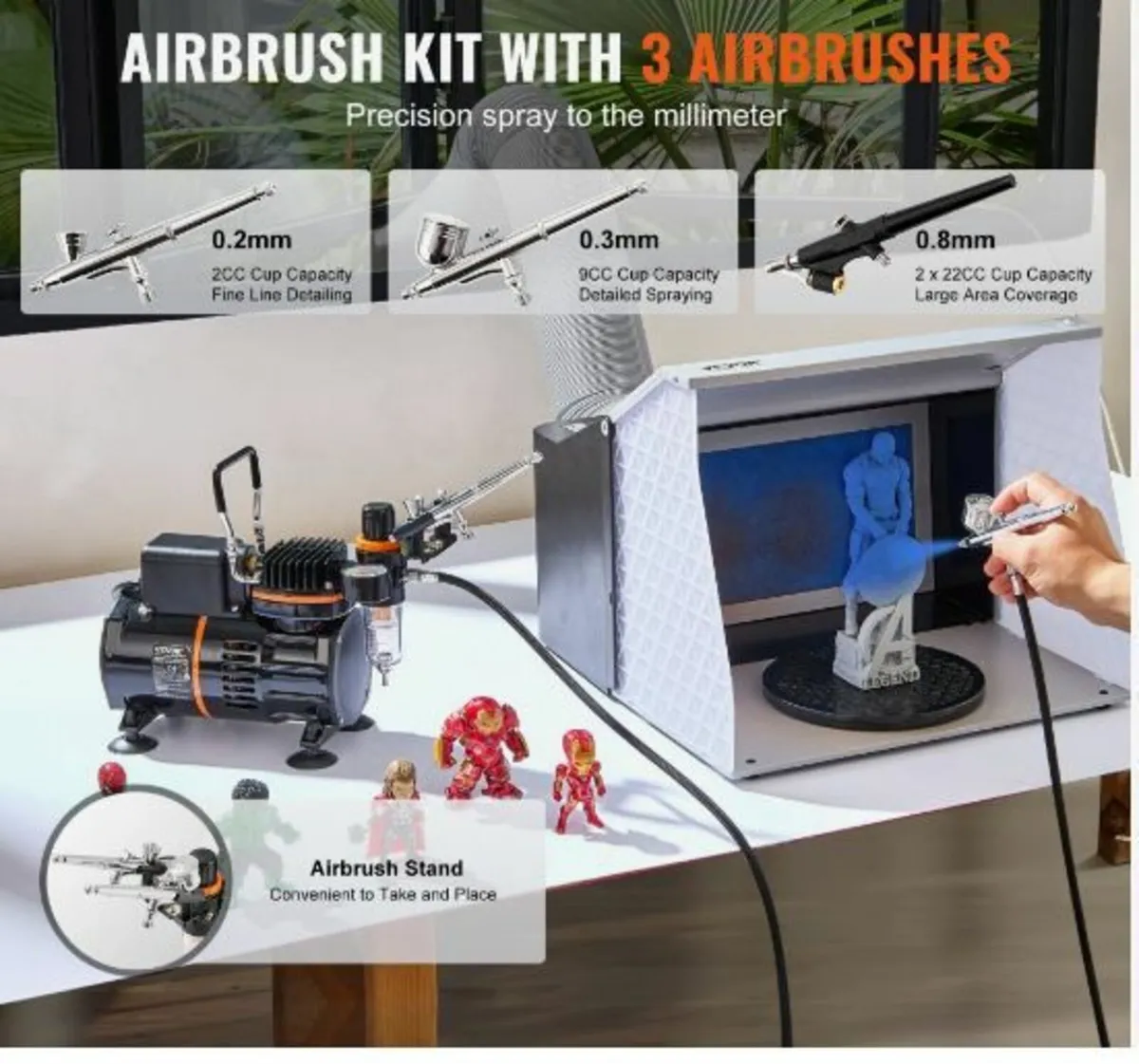 Airbrush Kit Dual Fan Air Compressor - Image 3