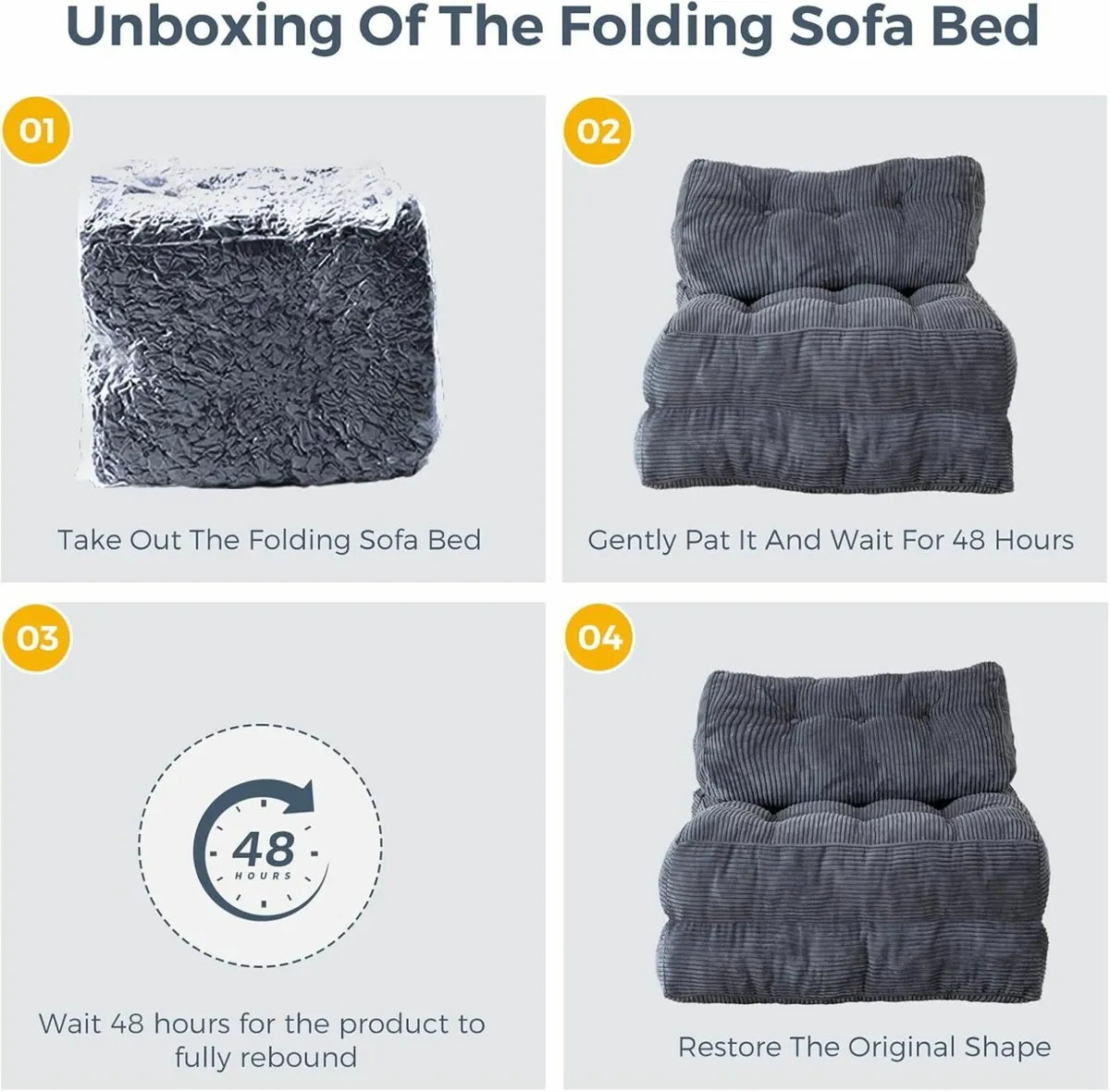 Folding Sofa Bed, Sleeper Chair Pilow Matress - Image 3