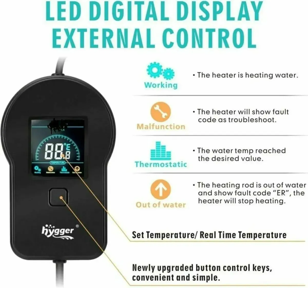 Underwater Aquarium Heater 800W Submersible - Image 3