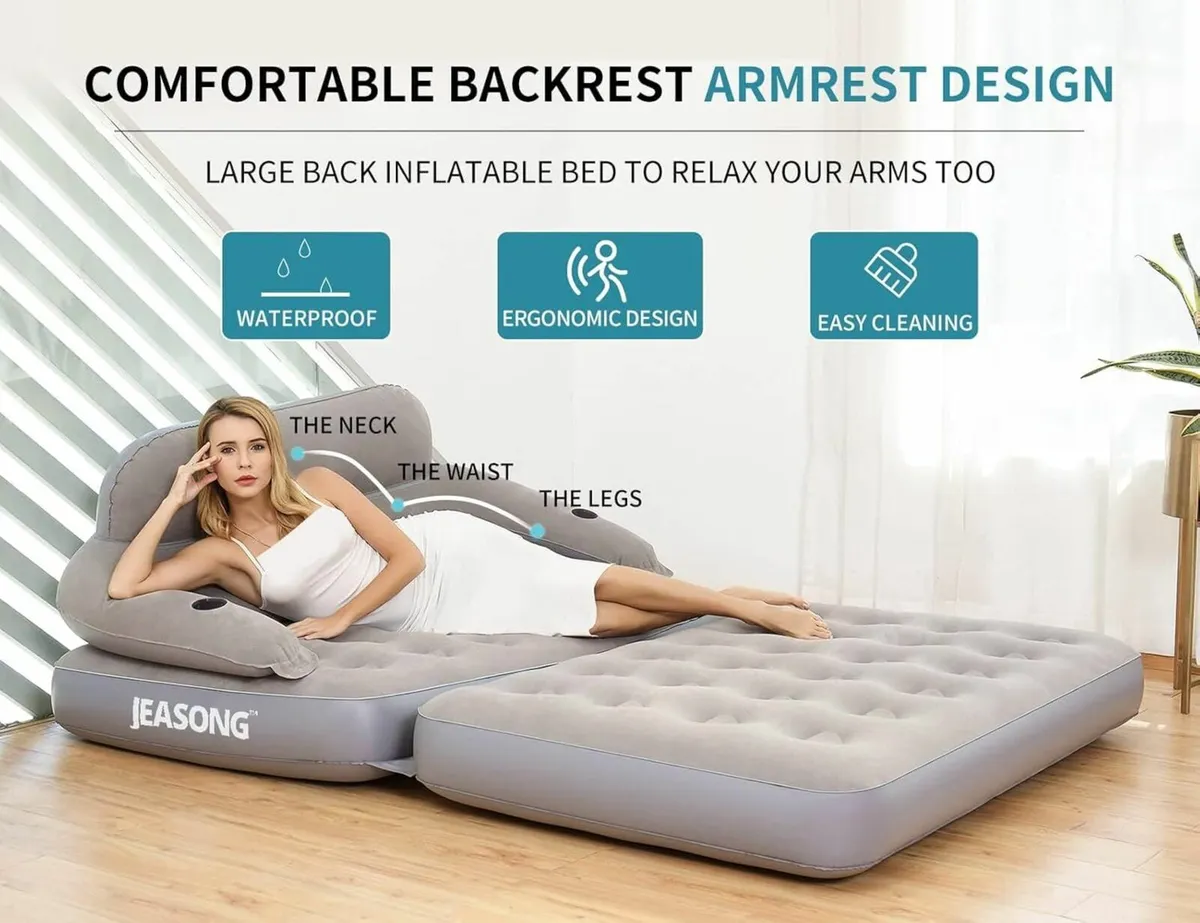 Inflatable Chair Air Couch bed Air Pump, Camping - Image 4