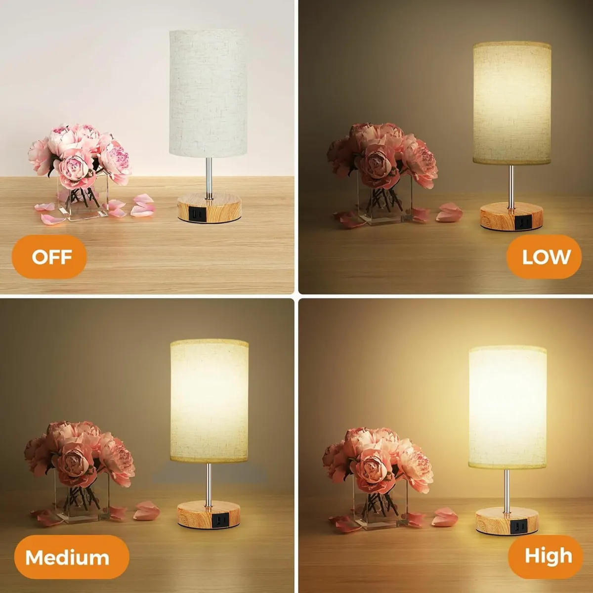 Bedside Lamps Set of 2 Touch Lamps Night Light - Image 4