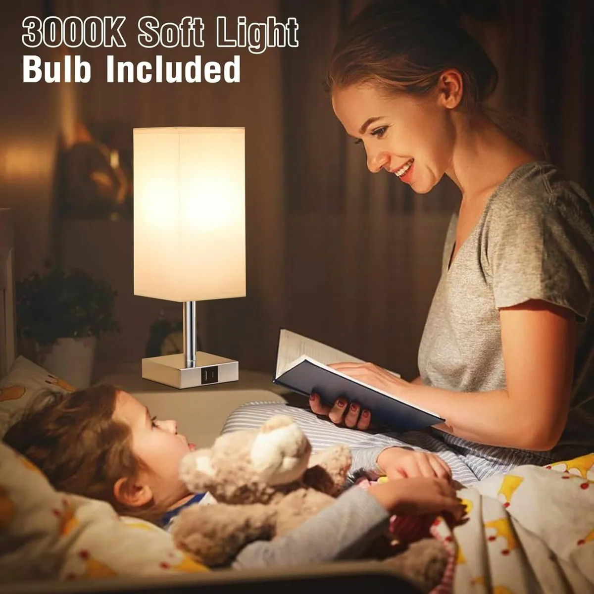 Bedside Lamps Set of 2, Touch Lamps Bedside - Image 4