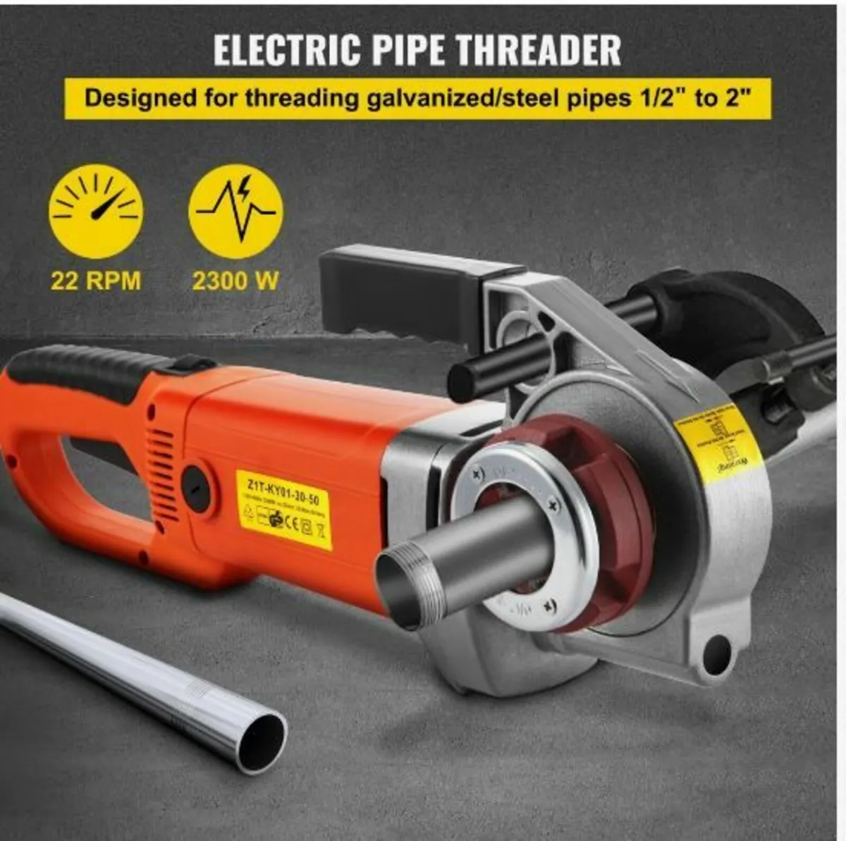 Electric Pipe Threader, 2300W Pipe Threading Machi - Image 3