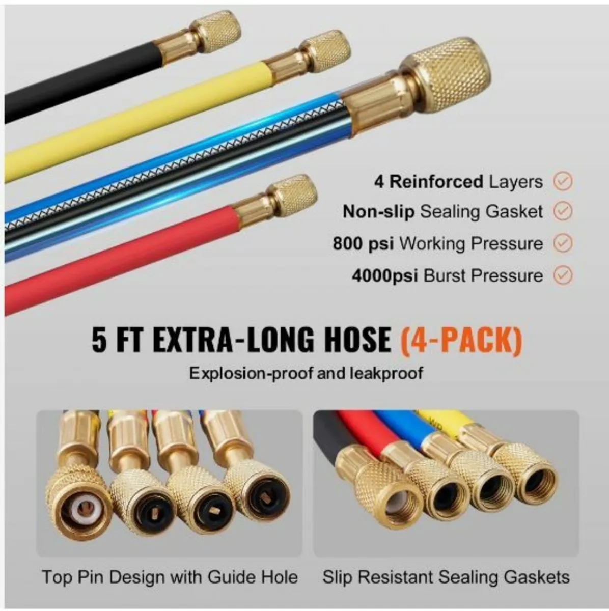 4 Way AC Gauge - AC Manifold Gauge Set - Image 2