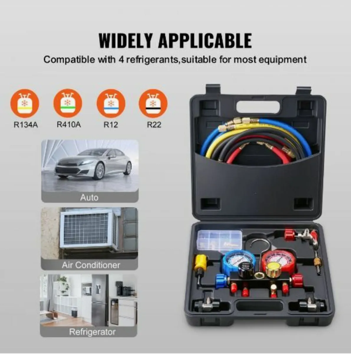 4 Way AC Gauge - AC Manifold Gauge Set - Image 4