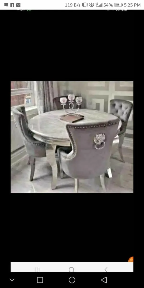 Brand New 1.2m marble dining table with 4 chairs - Image 1