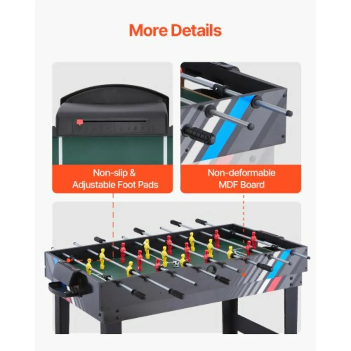 122cm Air Hockey Table 4-in-1 Combo Game Table Foo - Image 3