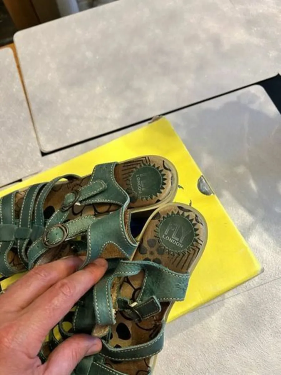 Fly London green leather heeled sandals 8UK 41EU - Image 2