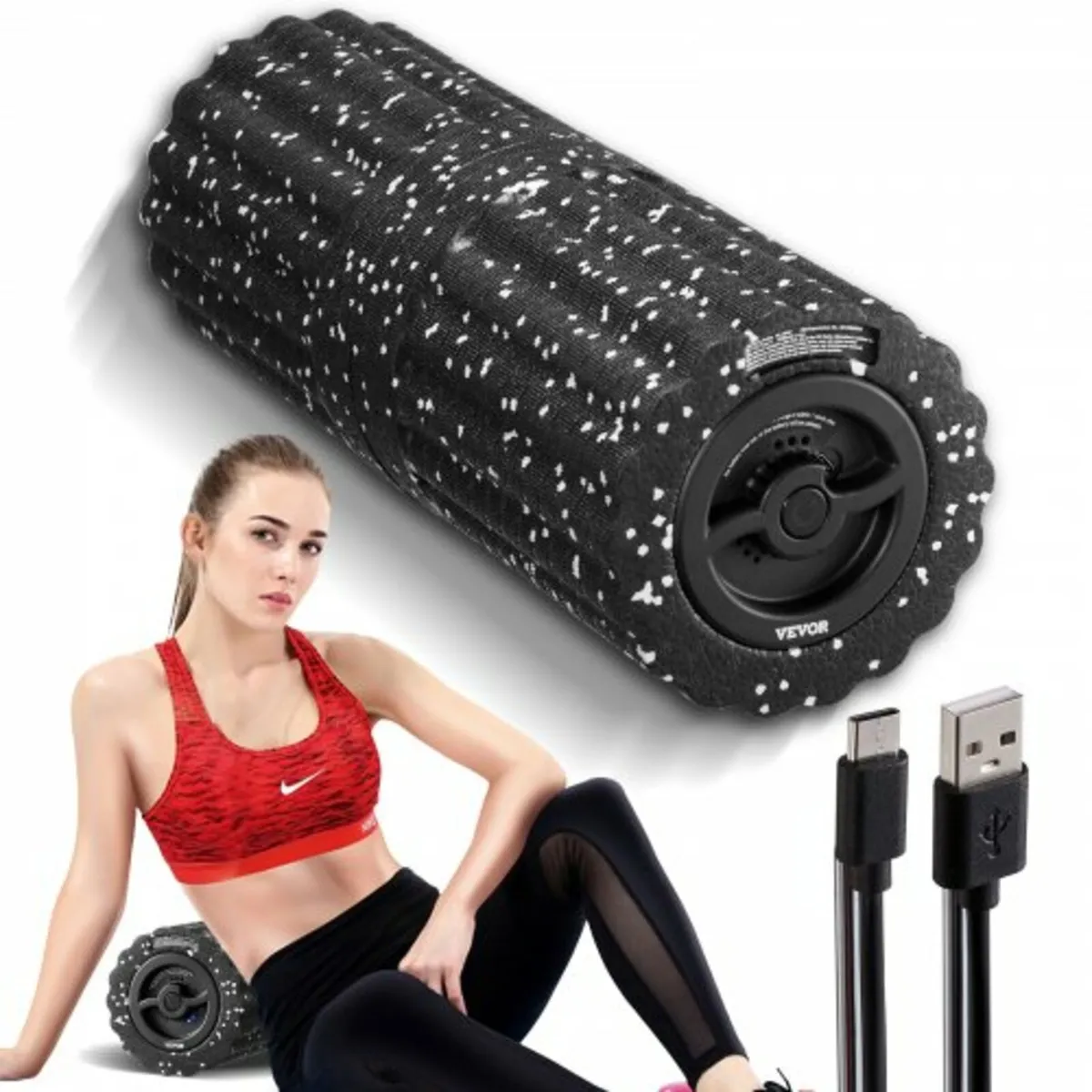 Vibrating Foam Roller 4 Intensities Rechargeable E - Image 1