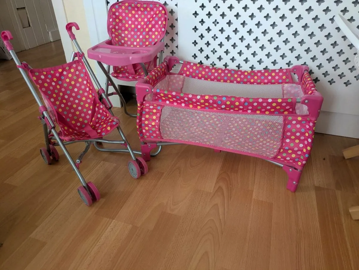 Toy cots buggy chair set