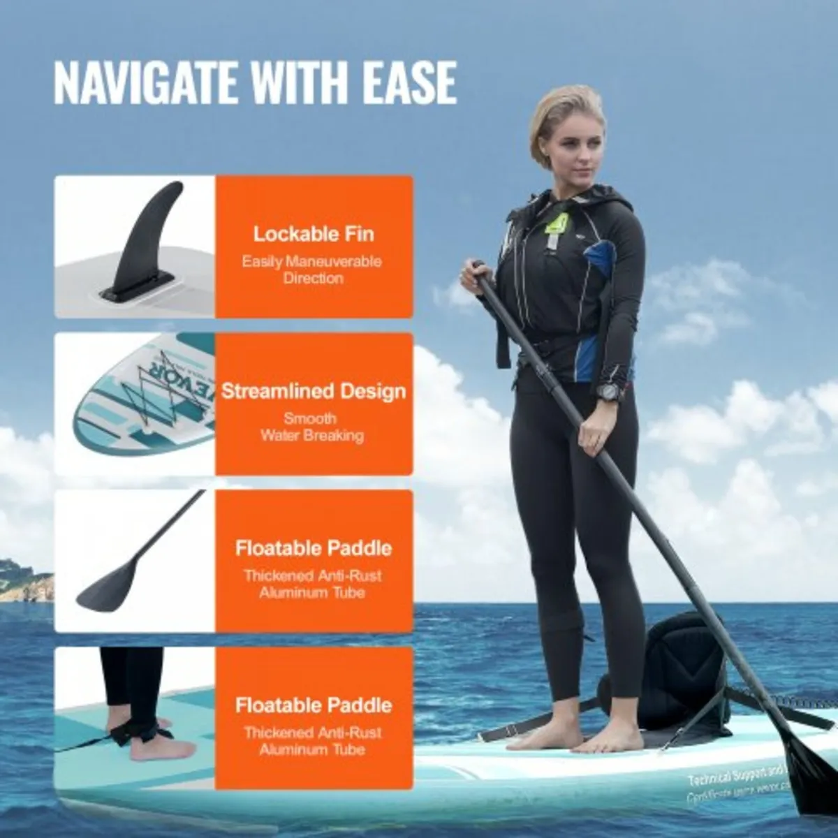 Inflatable Stand Up Paddle Board, 10.6' x 33" x 6" - Image 4