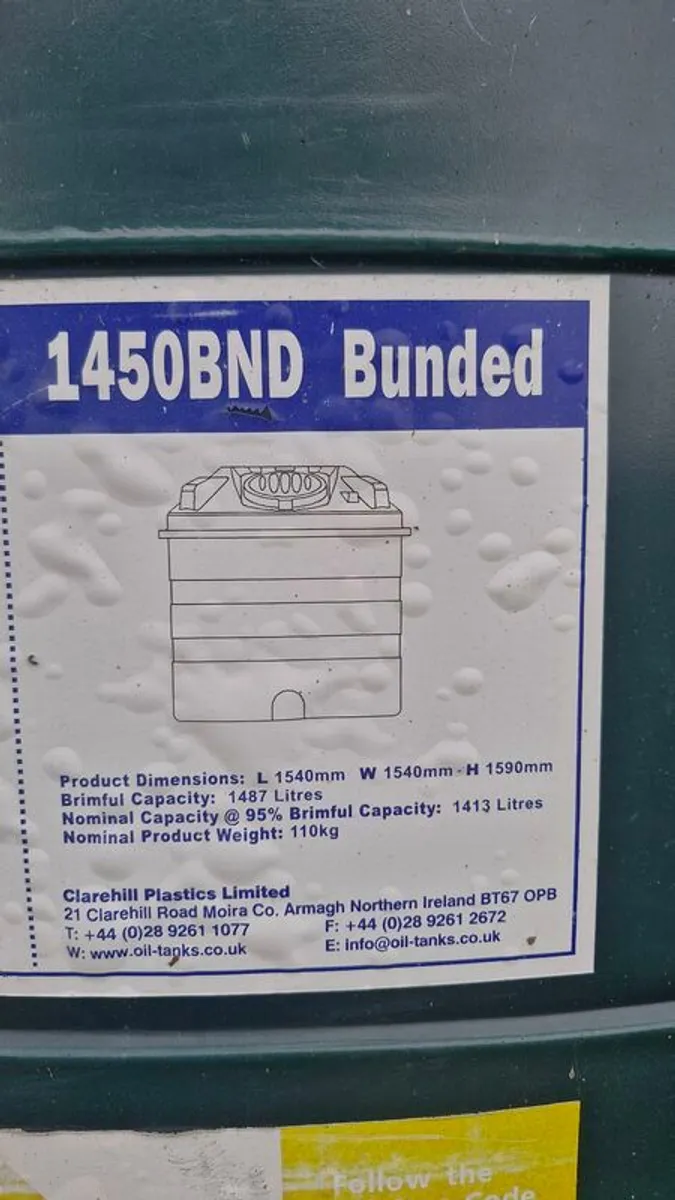 Bunded Oil Tank 1450L - Image 2