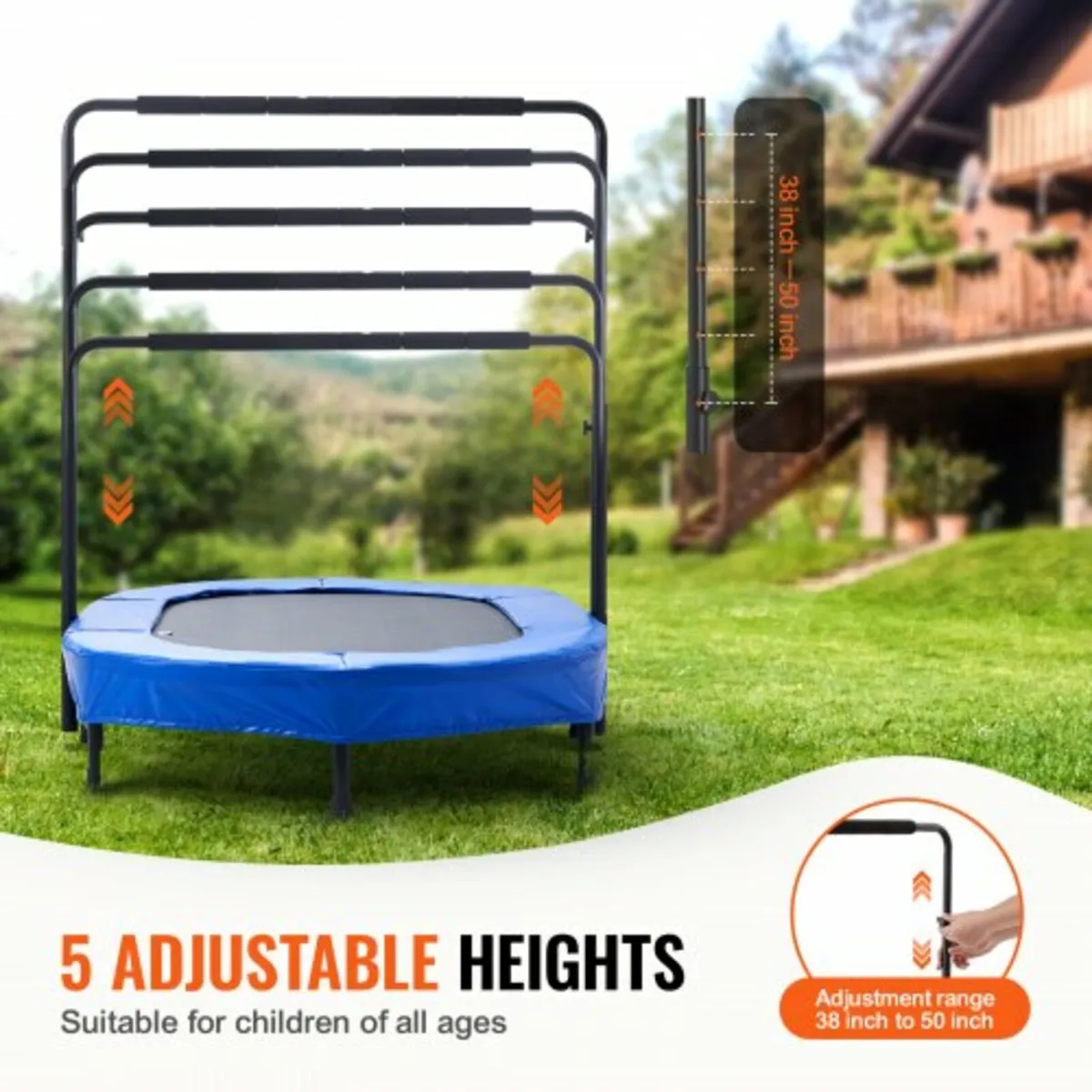 56" Trampoline for Kids Foldable Mini Toddler Tram - Image 2