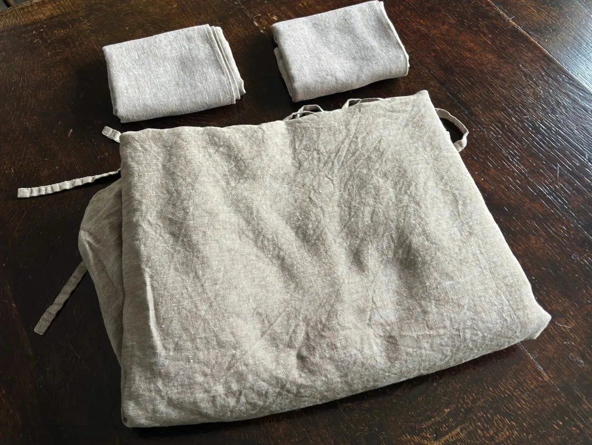 NEW :: LINEN SUPER KING DUVET COVER SET - Image 4