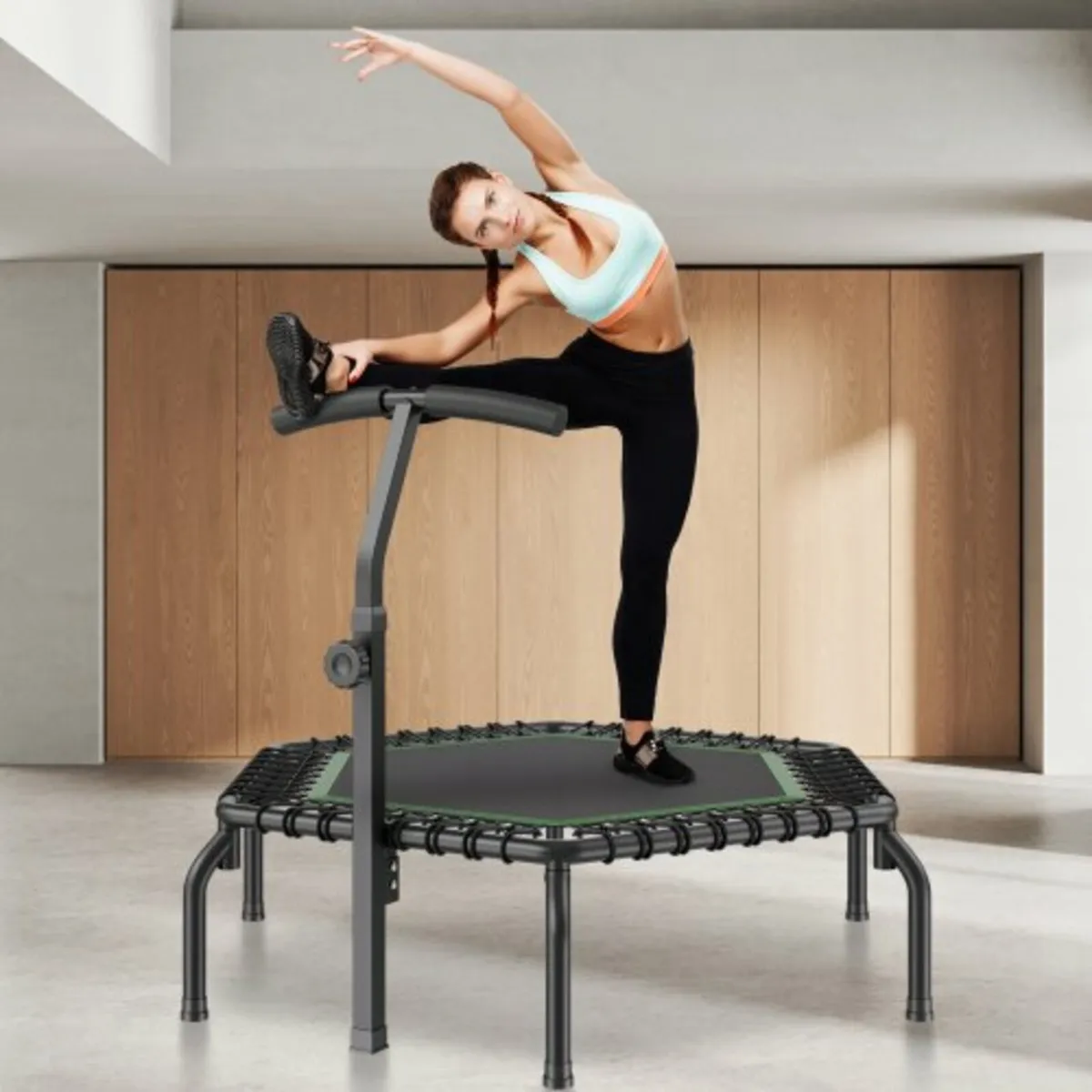 54.5" Mini Fitness Trampoline Adults Indoor Exerci - Image 3