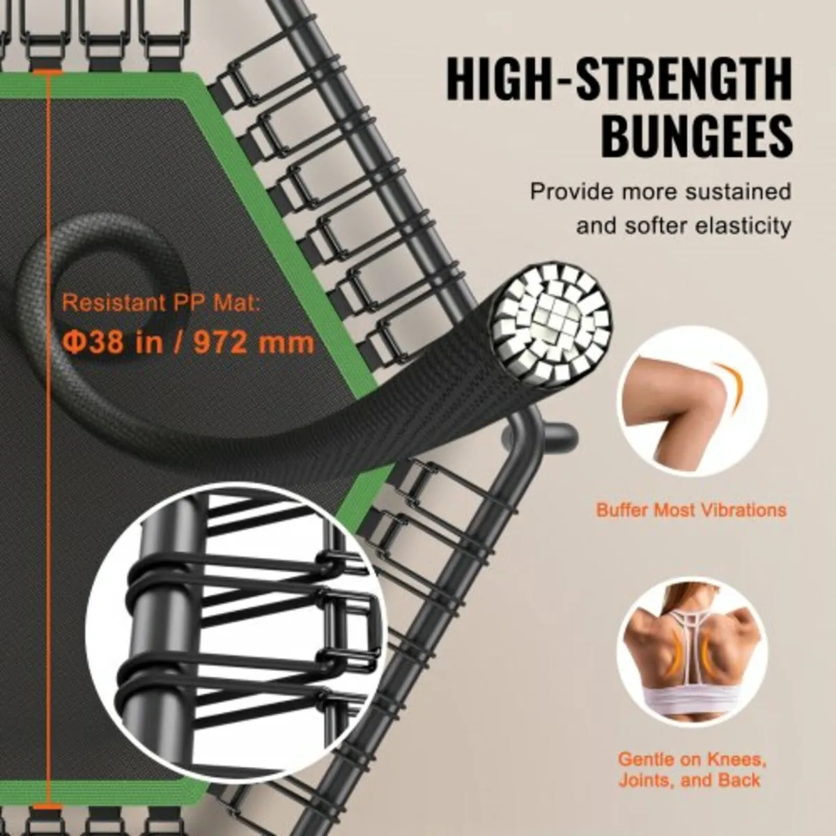 54.5" Mini Fitness Trampoline Adults Indoor Exerci - Image 4