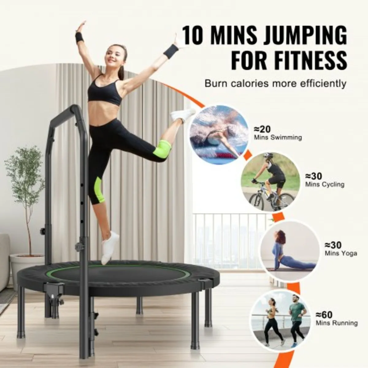 40" Foldable Mini Fitness Trampoline Adults Exerci - Image 2