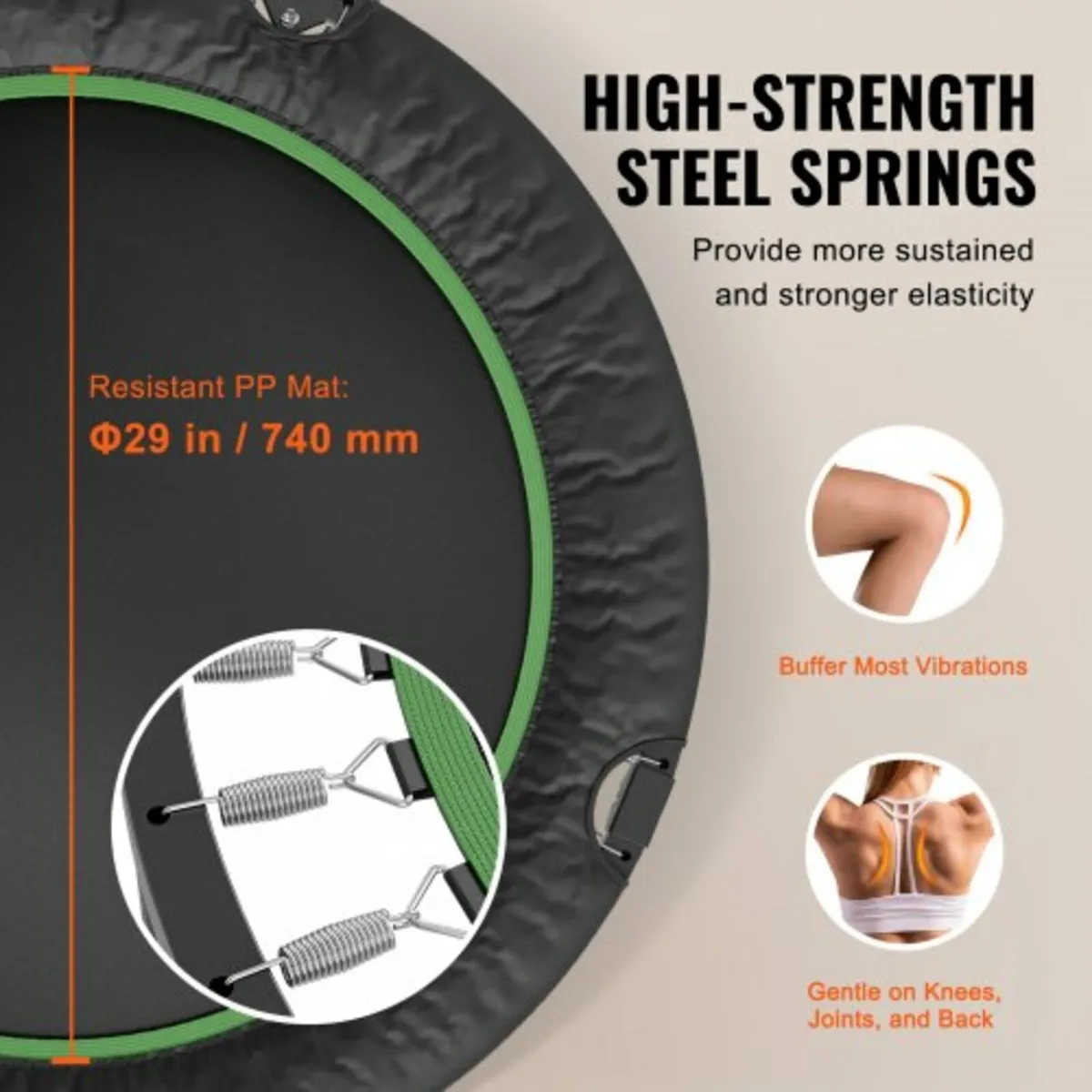 40" Foldable Mini Fitness Trampoline Adults Exerci - Image 4