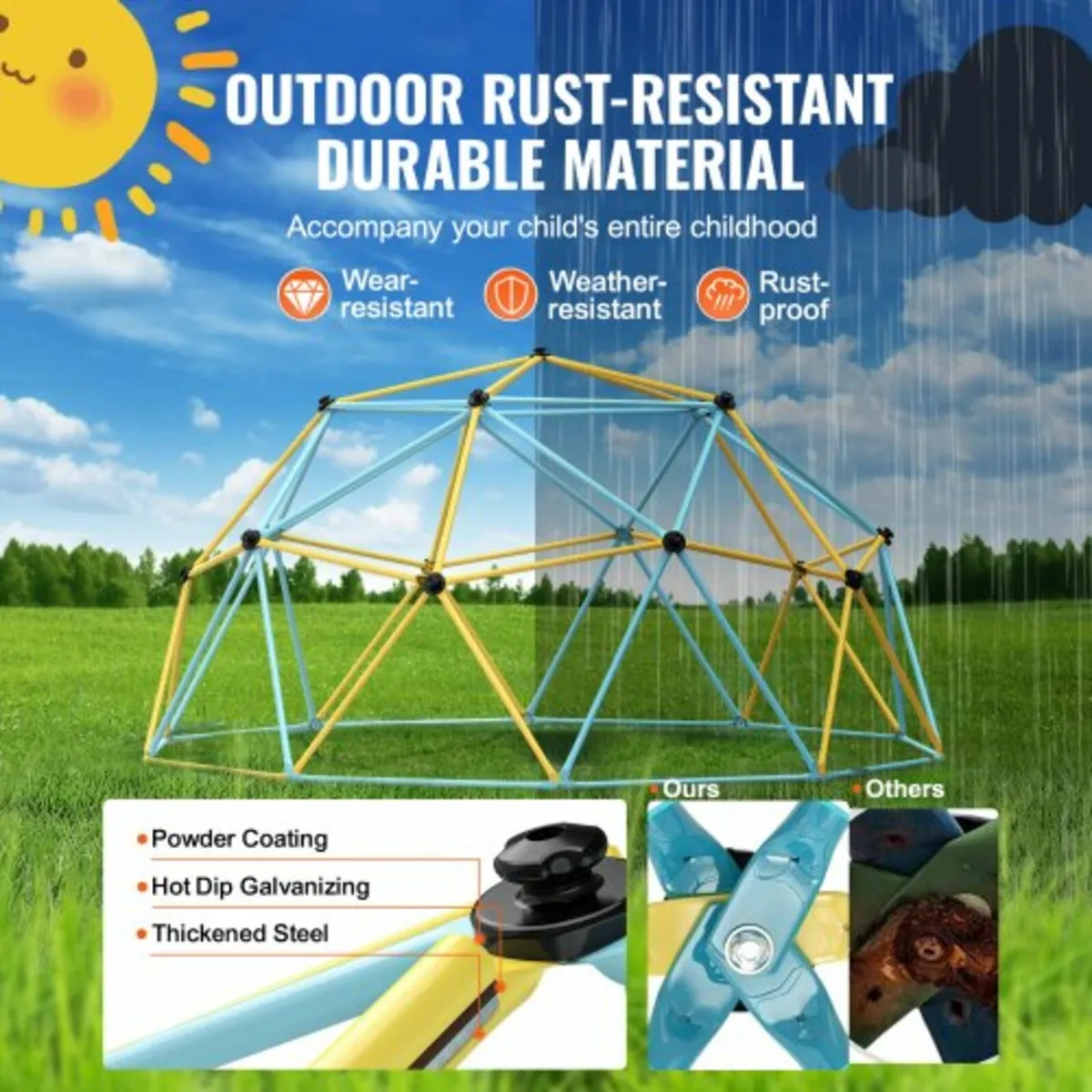 Climbing Dome, 10FT Geometric Dome Climber Play Ce - Image 2