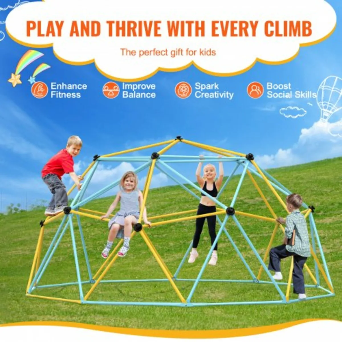 Climbing Dome, 10FT Geometric Dome Climber Play Ce - Image 4