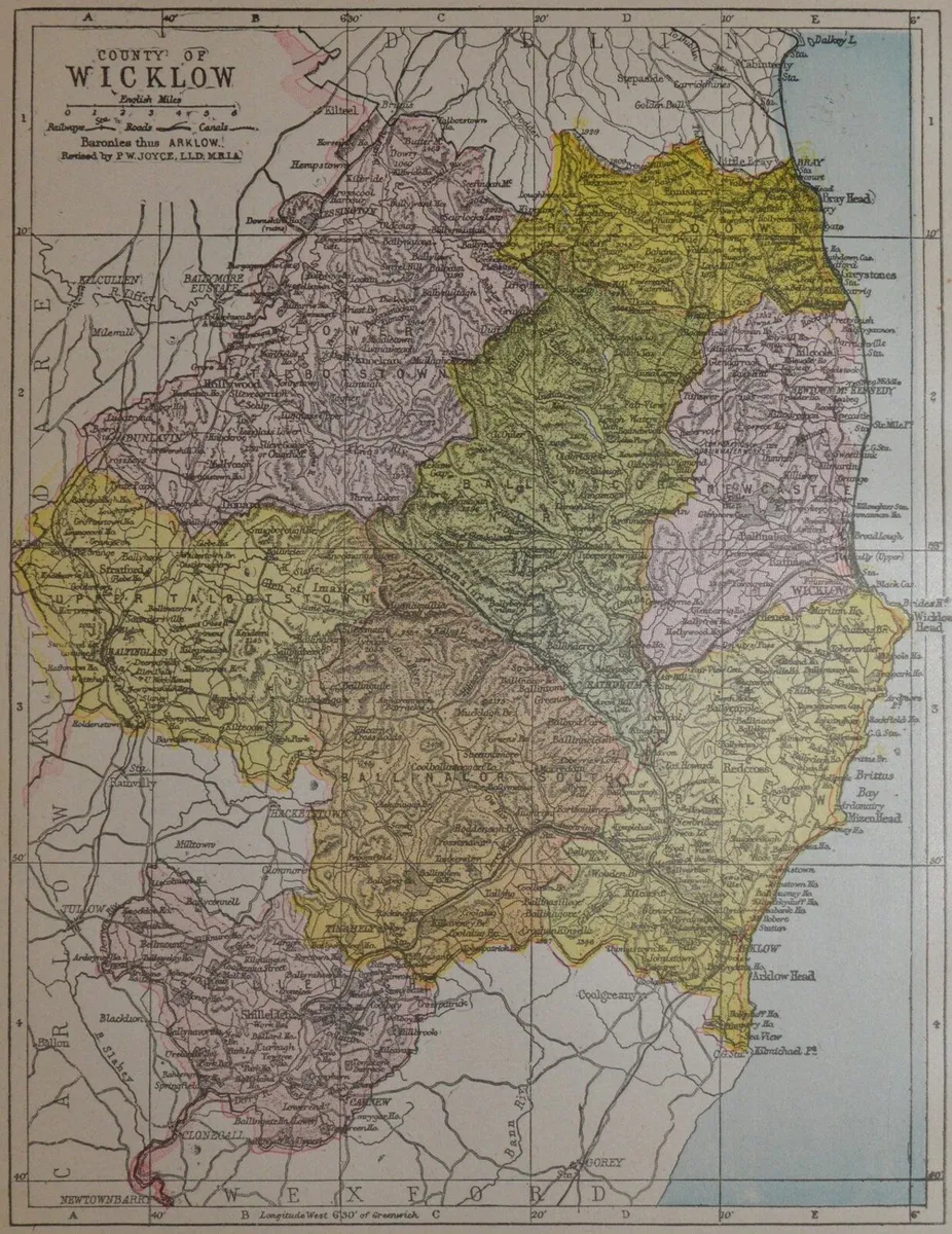 County Wicklow 1905 Antique Map - Image 2