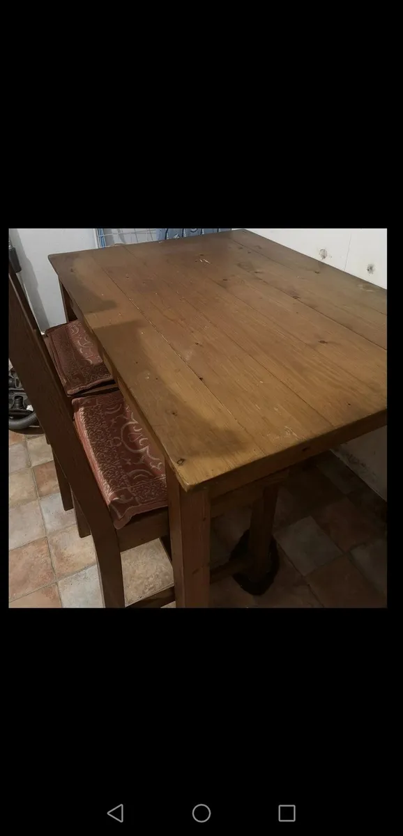 Small Kitchen Table & 2 Chairs (Solid Wood) -
