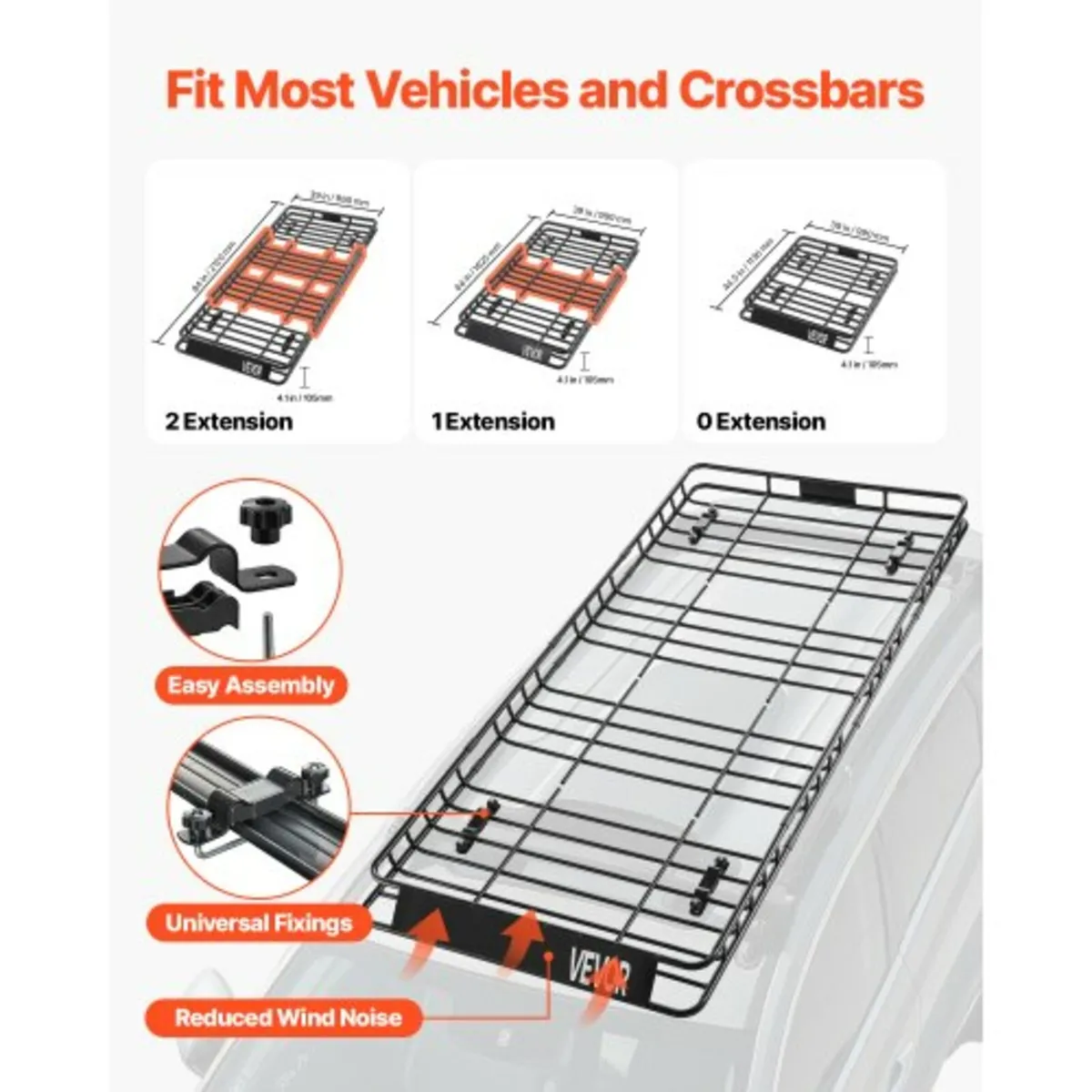 Roof Rack Cargo Carrier Basket 84 x 39 x 4.1 in Ca - Image 4