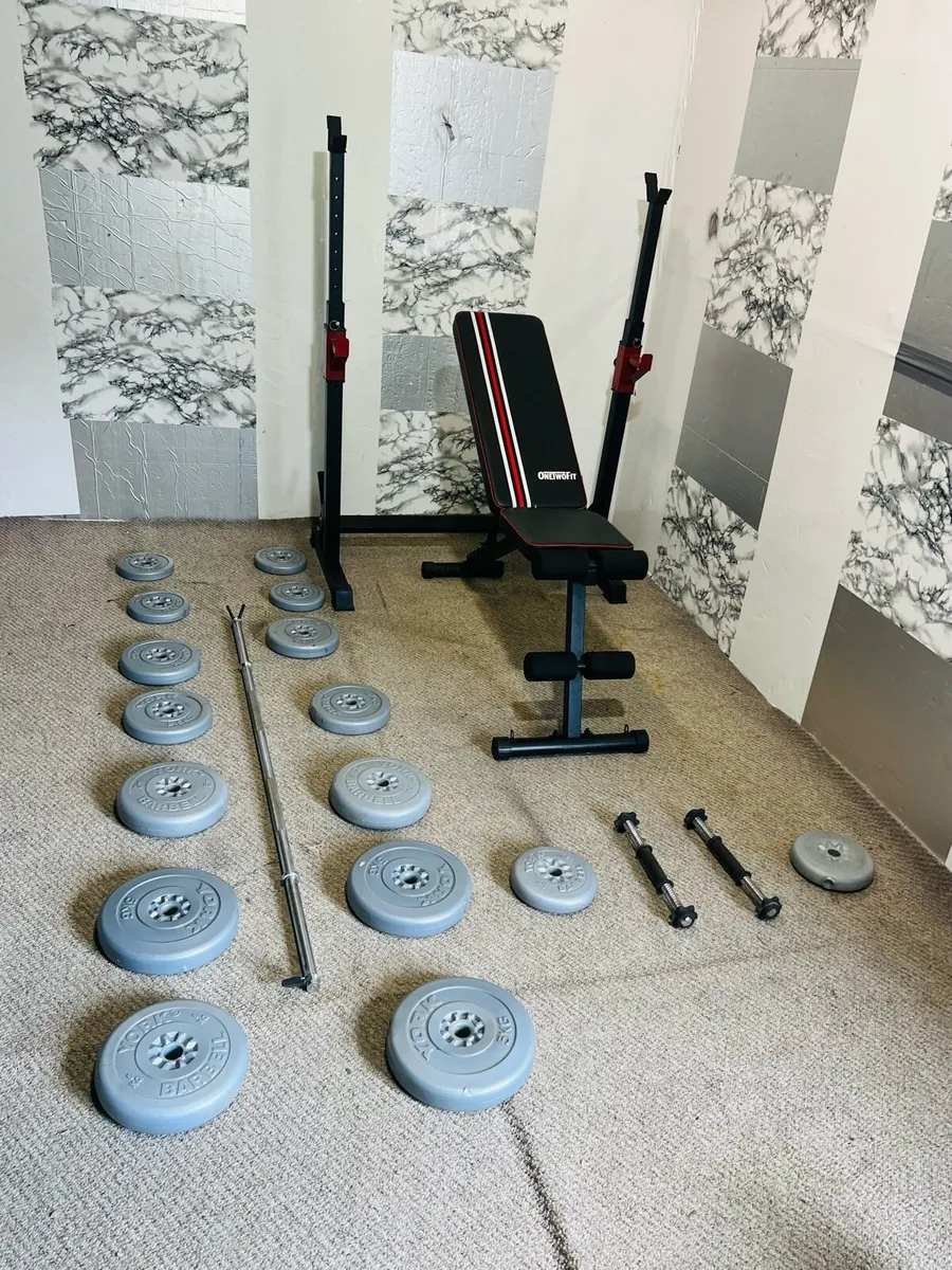 WEIGHTS  BARBELL ADJUSTABLE RACK BENCH DUMBBELLS - Image 2
