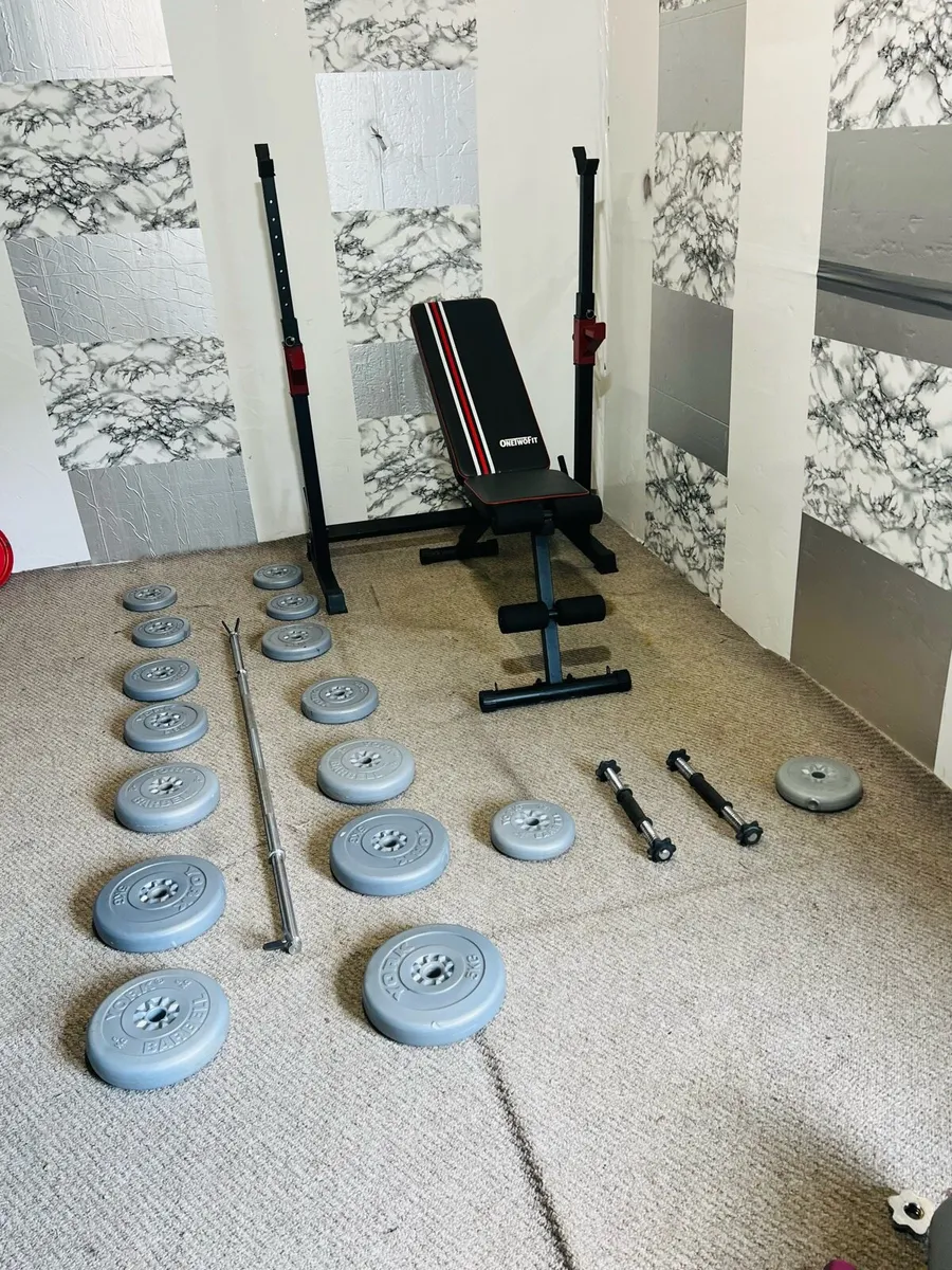 WEIGHTS  BARBELL ADJUSTABLE RACK BENCH DUMBBELLS - Image 3