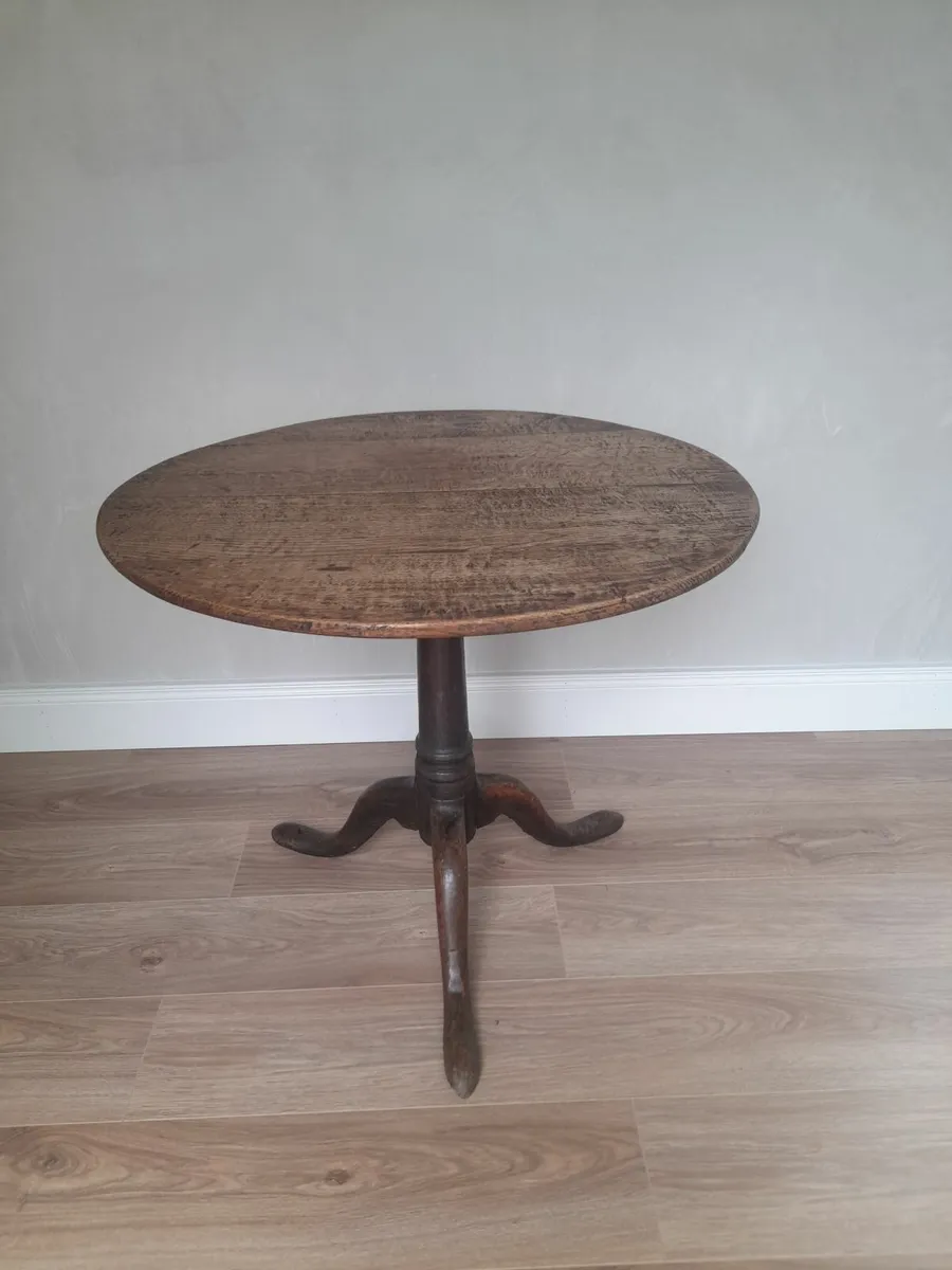 George 111 oak waiter tripod table - Image 2