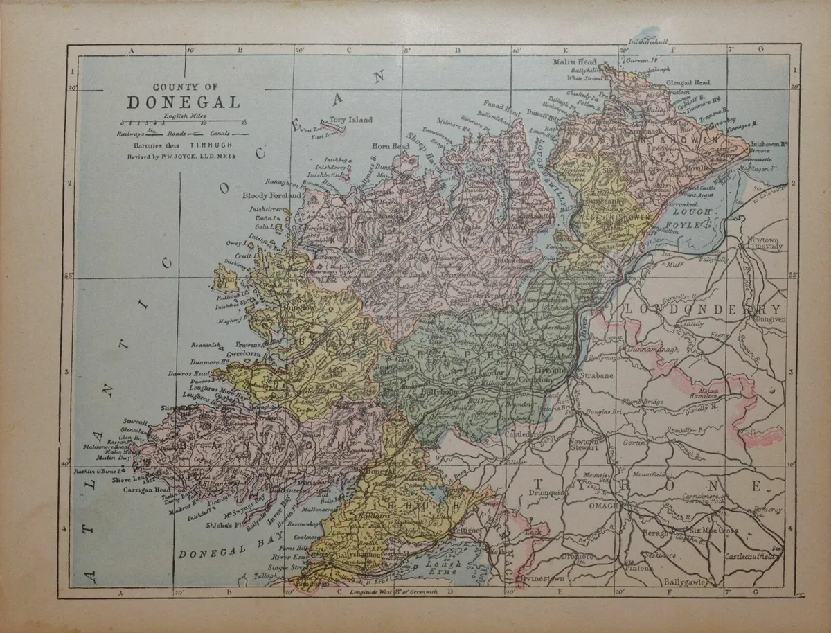 County Donegal 1905 Antique Map - Image 1