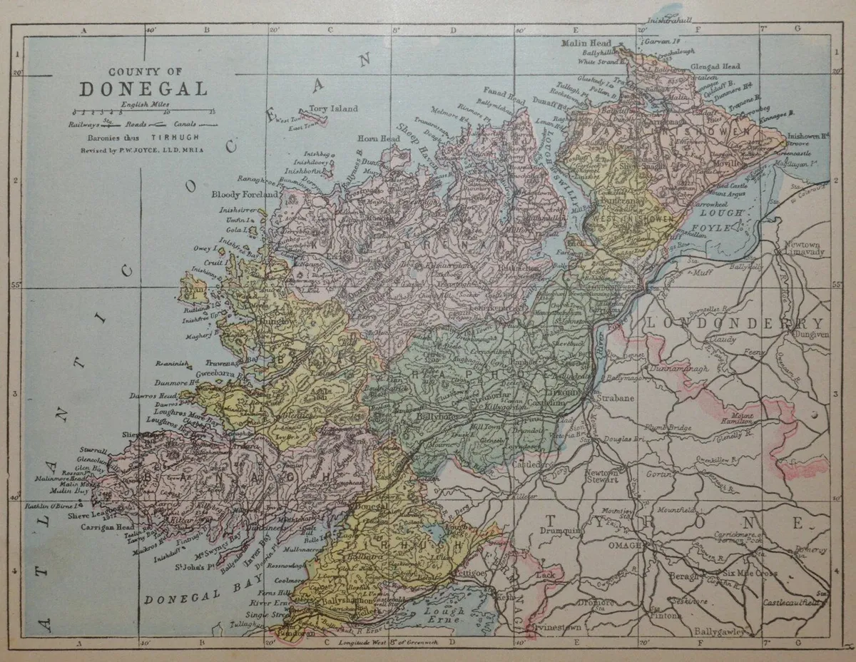 County Donegal 1905 Antique Map - Image 2