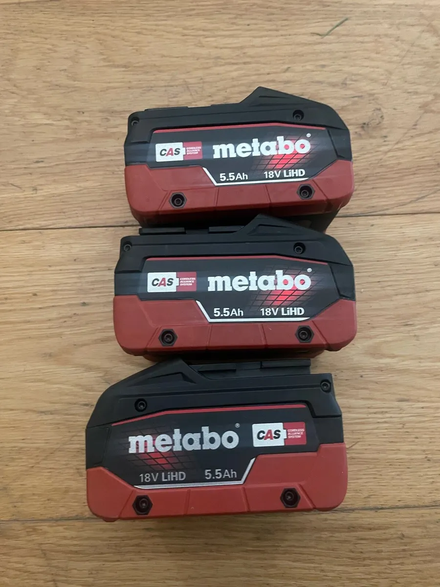 3x Metabo 18v 5.5 ah lihd battery - Image 1