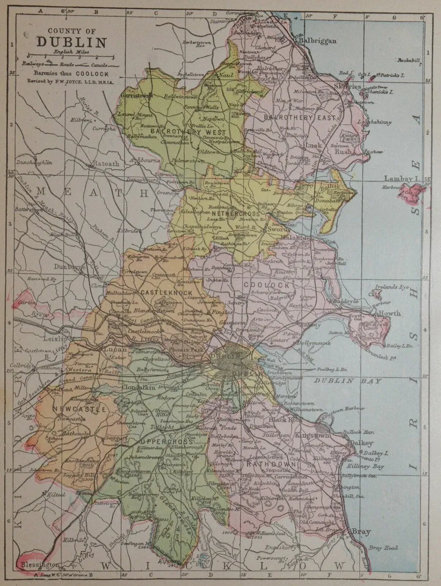 County Dublin 1905 Antique Map - Image 1