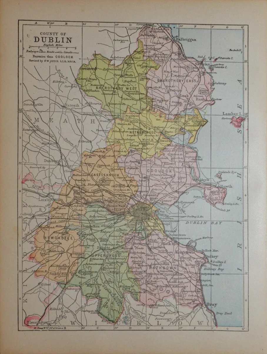 County Dublin 1905 Antique Map - Image 2