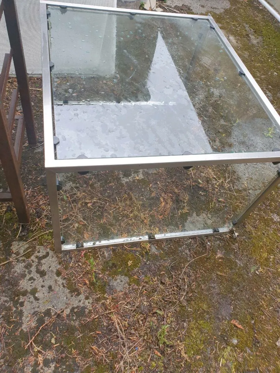 STEEL GLASS TABLE - Image 1