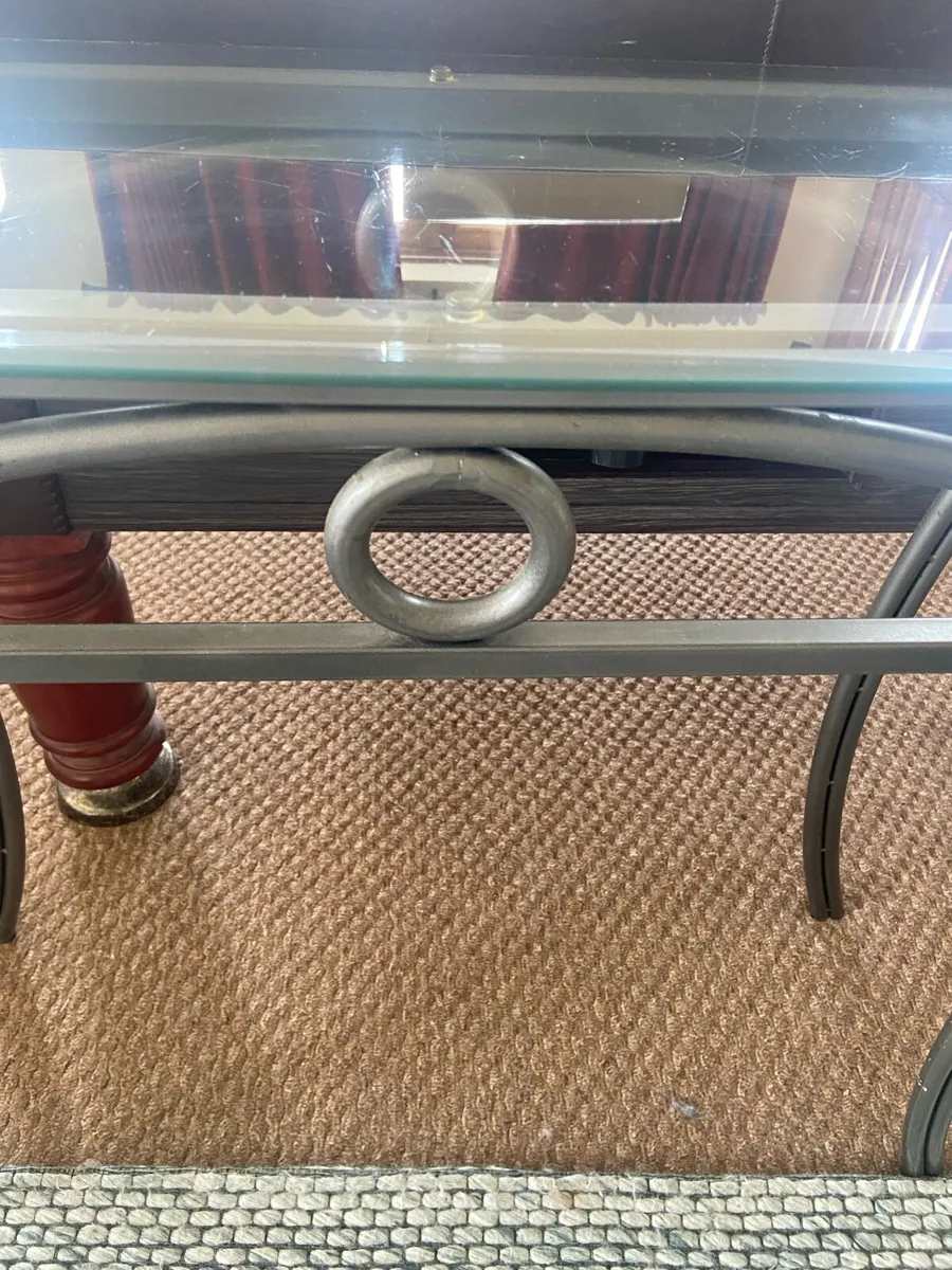 Hall table with glass top - Image 1
