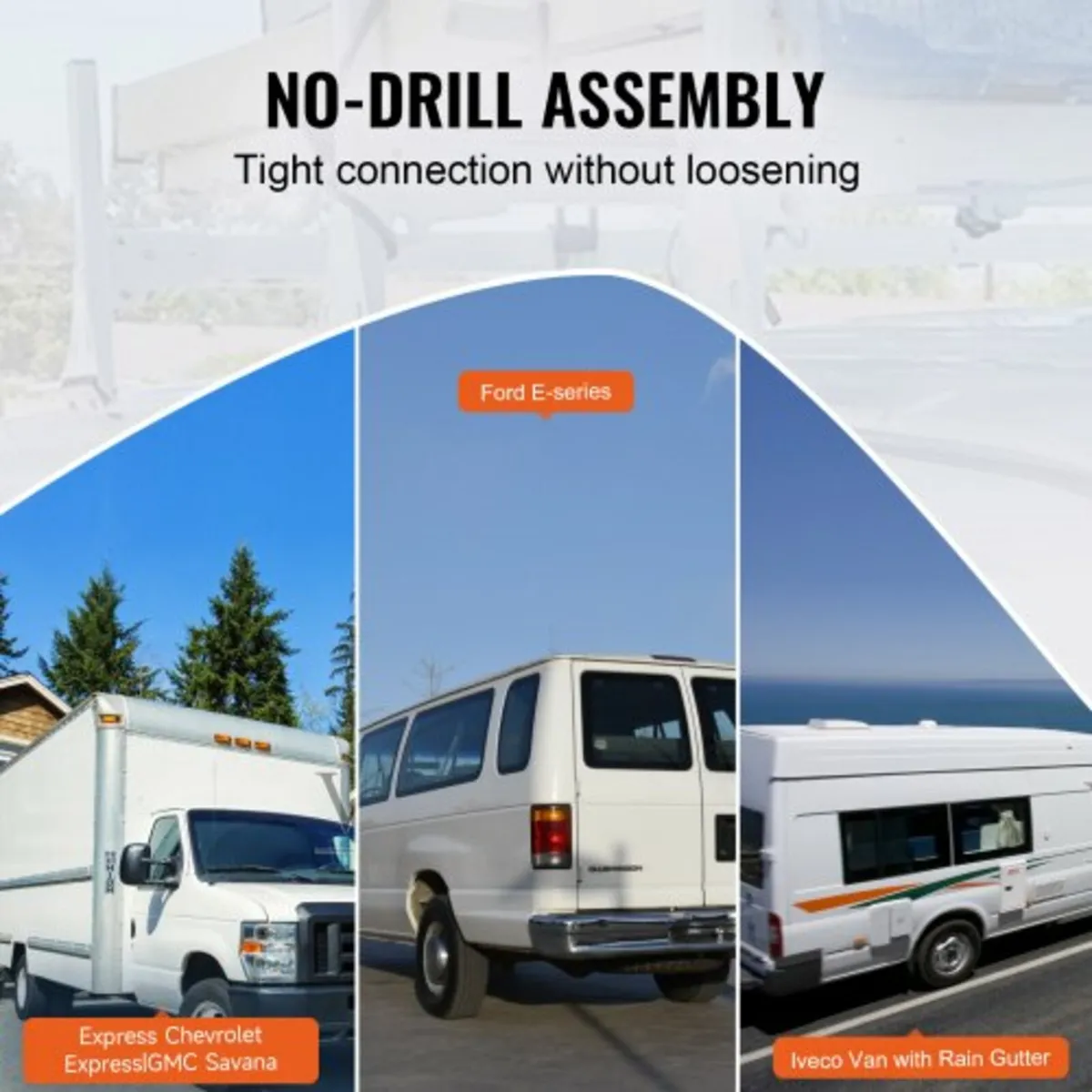 Van Roof Ladder Rack, 3 Bar Alloy Steel Ladder Rac - Image 3