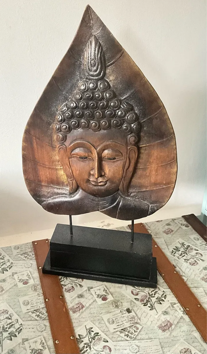 Unique Carved Hardwood Budha Sculpture - Image 1