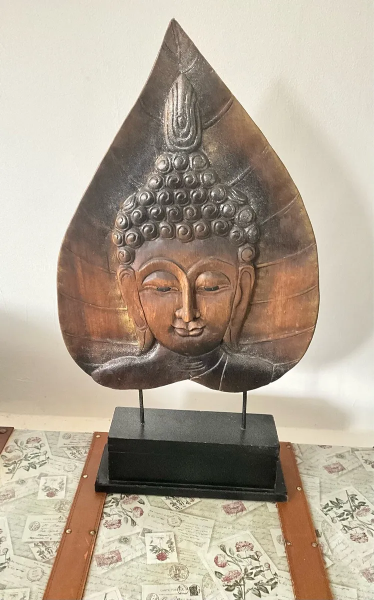 Unique Carved Hardwood Budha Sculpture - Image 3