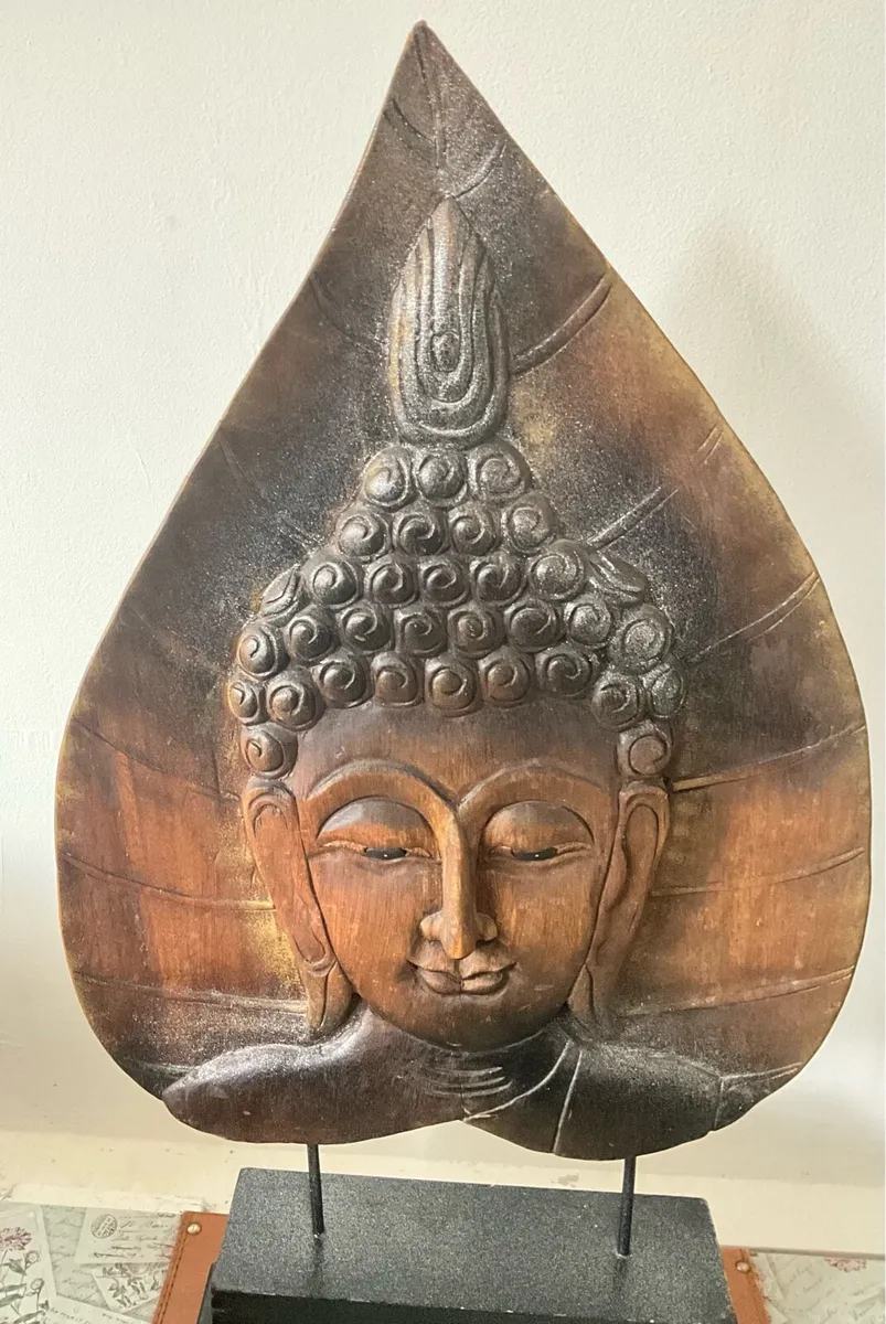 Unique Carved Hardwood Budha Sculpture - Image 4