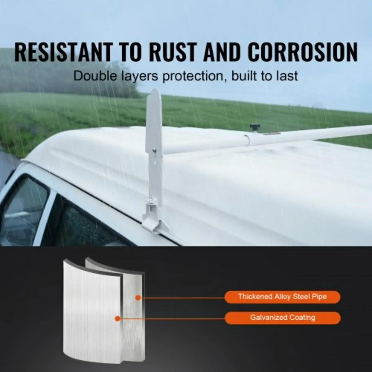 Van Roof Ladder Rack, 2 Bar Alloy Steel Ladder Rac - Image 2
