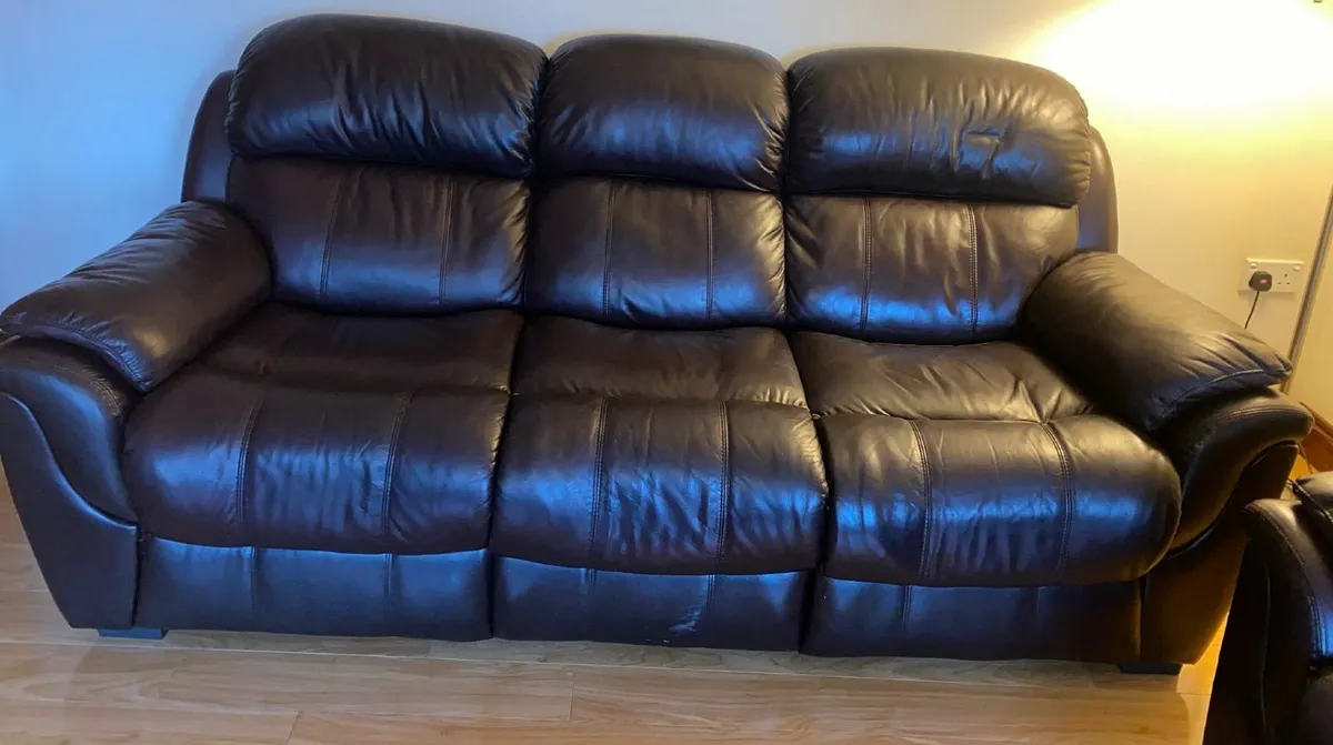 leather Couch two and three seater - Image 2