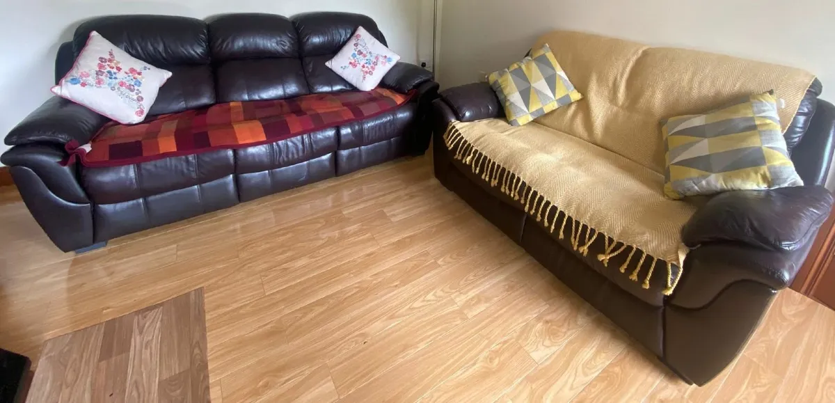 leather Couch two and three seater - Image 3