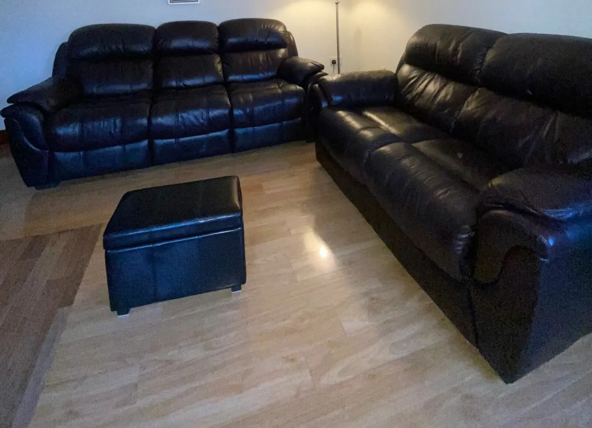 leather Couch two and three seater - Image 1