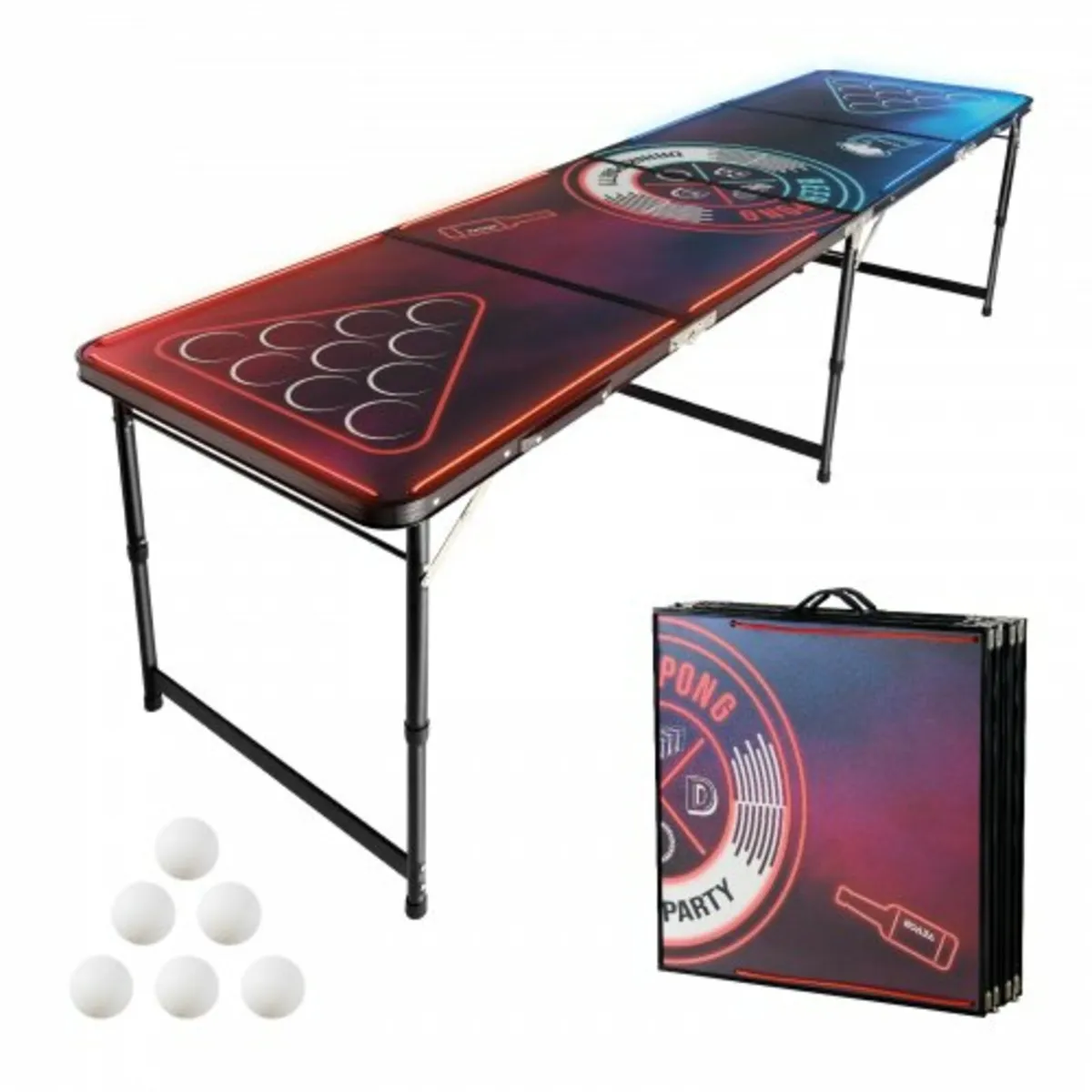 2.4 m Portable Beer Pong Tailgate Table Party Game - Image 1